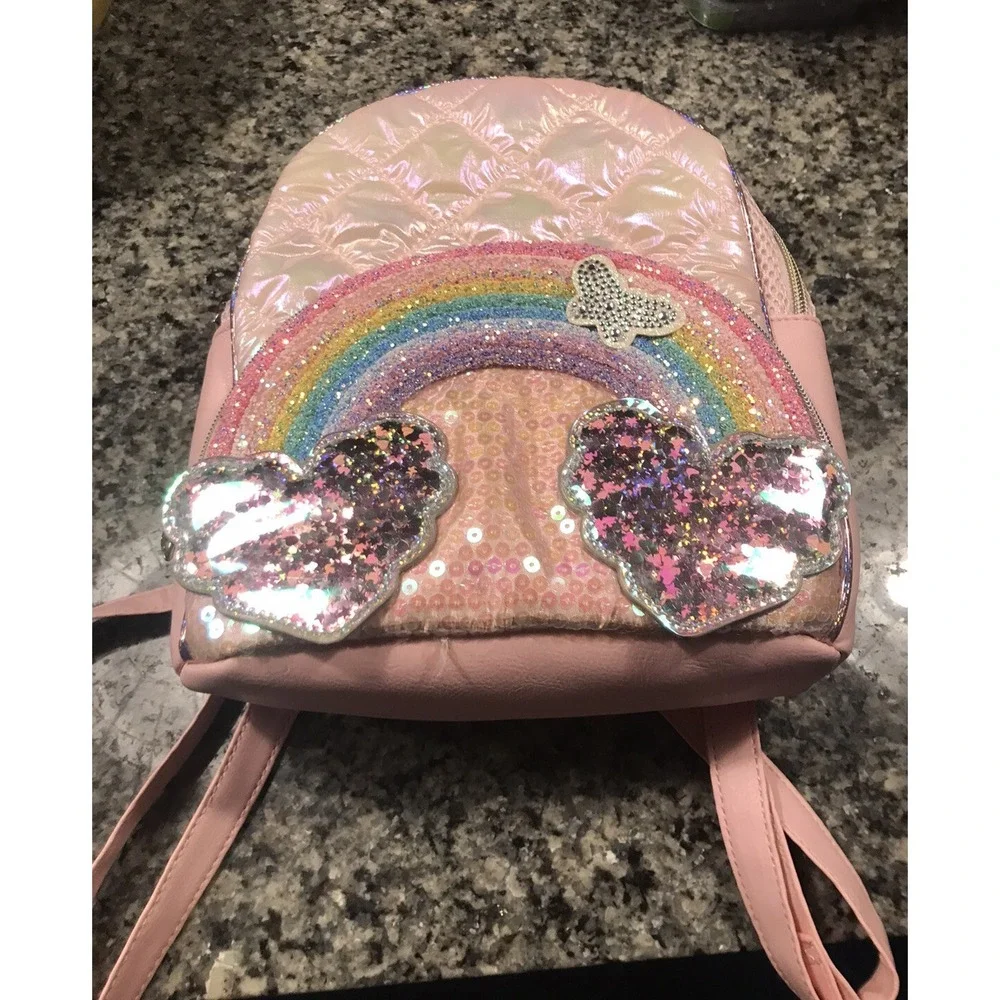 Miss Gwen's OMG Accessories Girl's Back Pack W/ Rainbows & Butterflies